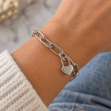 Bracelet Cadenas Cœur Argenté