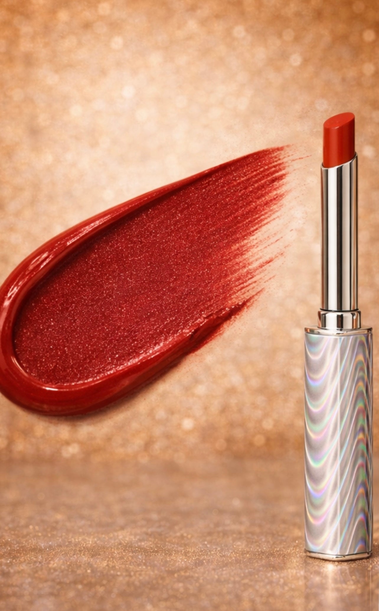 Rouge à lèvres élégant argenté chic