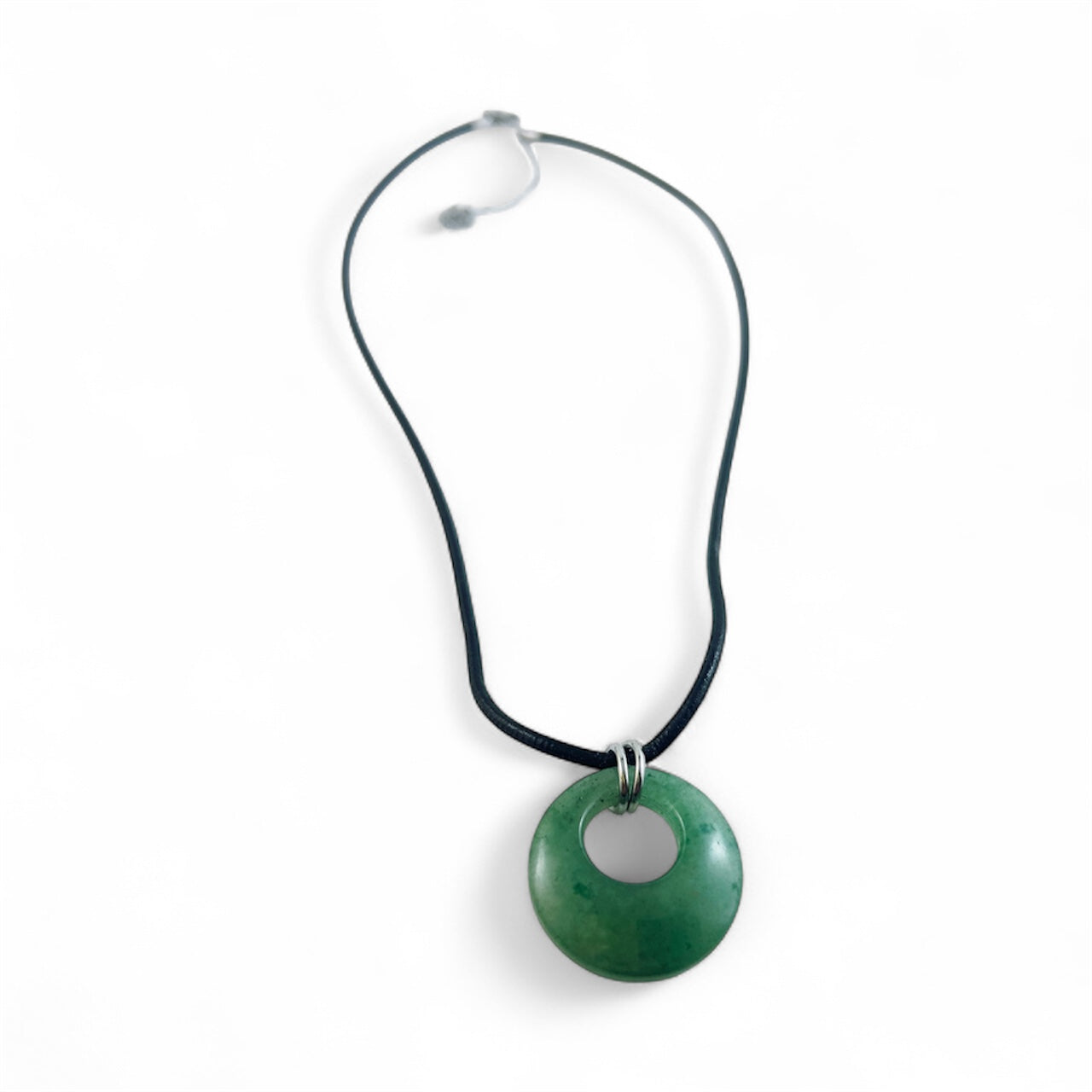 Aventurine Crystal Leather Cord Necklace