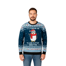 Adorable Pull Manches Longues Pingouin avec Pompon