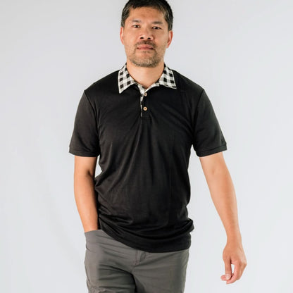 Men's Bamboo Polo Shirt | Blush Charcoal