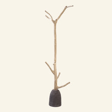 Patère en branche d'arbre et socle en pierre volcanique - Collection Robinson