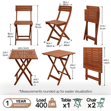 Ensemble table et chaises de bistrot pliantes