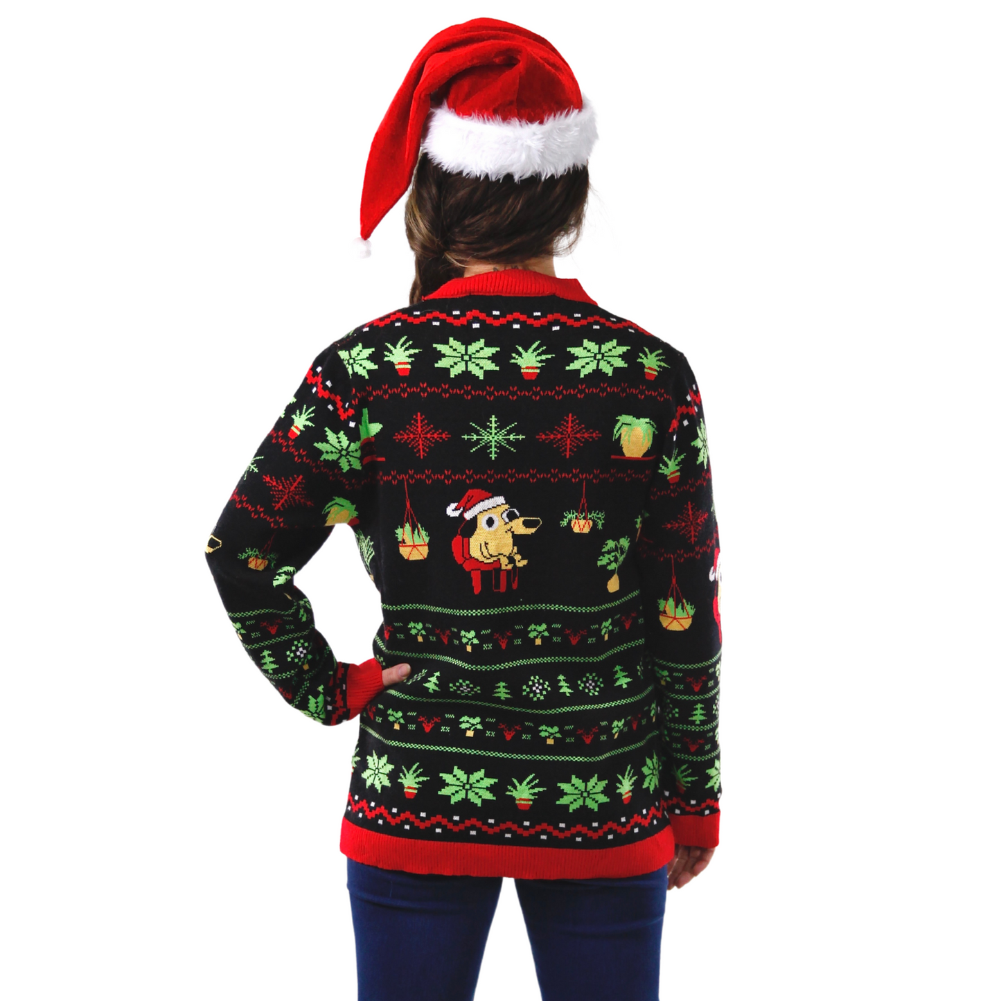 LAISSEZ-LE POUSSER - Pull de Noël moche Plante