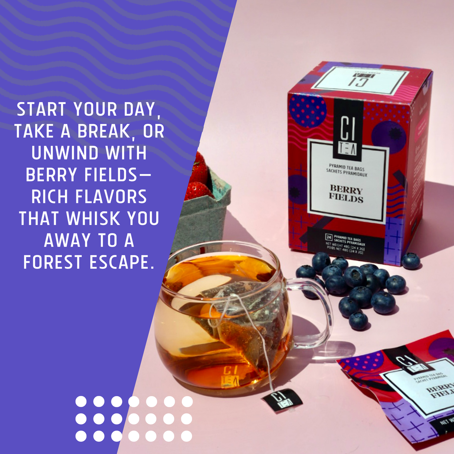 Berry Fields, Tisane en sachets pyramidaux Berry Tea