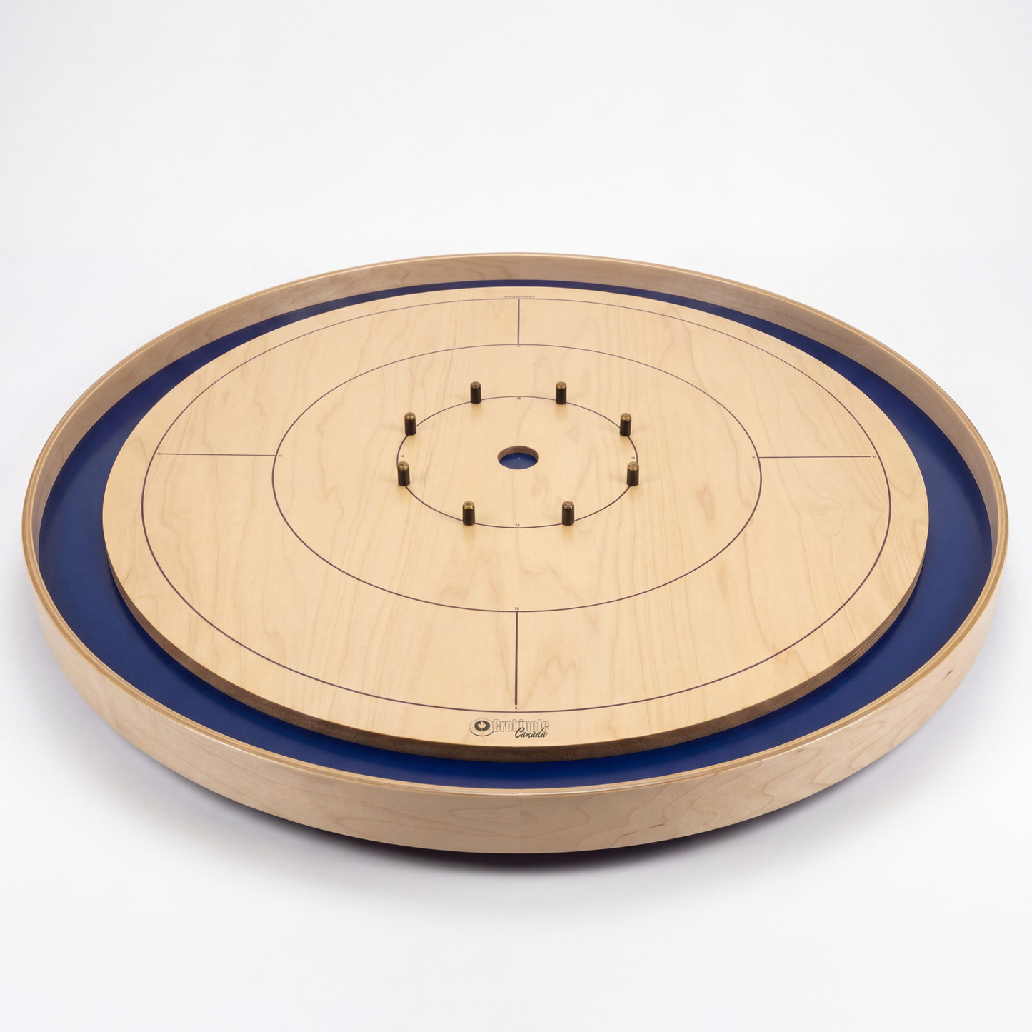 Le Royal Blue par Crokinole Canada - Ensemble de jeu de société de tournoi - Conforme aux normes de la NCA