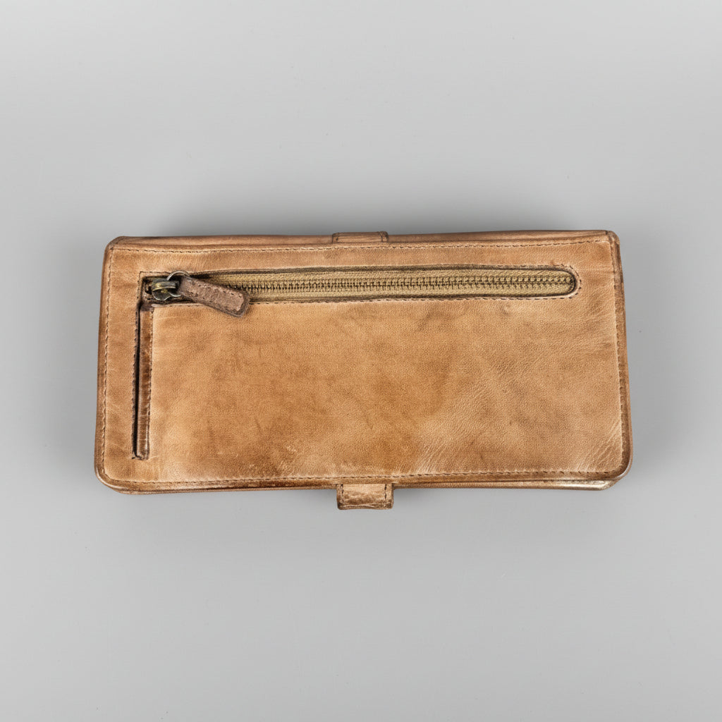 Portefeuille en cuir à bouton-pression MET pour femme