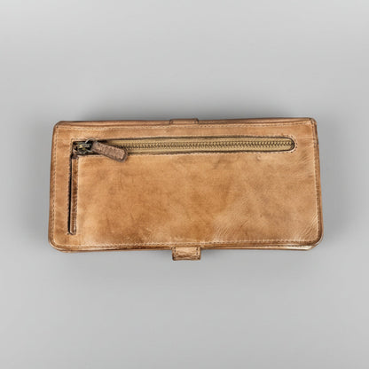 Portefeuille en cuir à bouton-pression MET pour femme