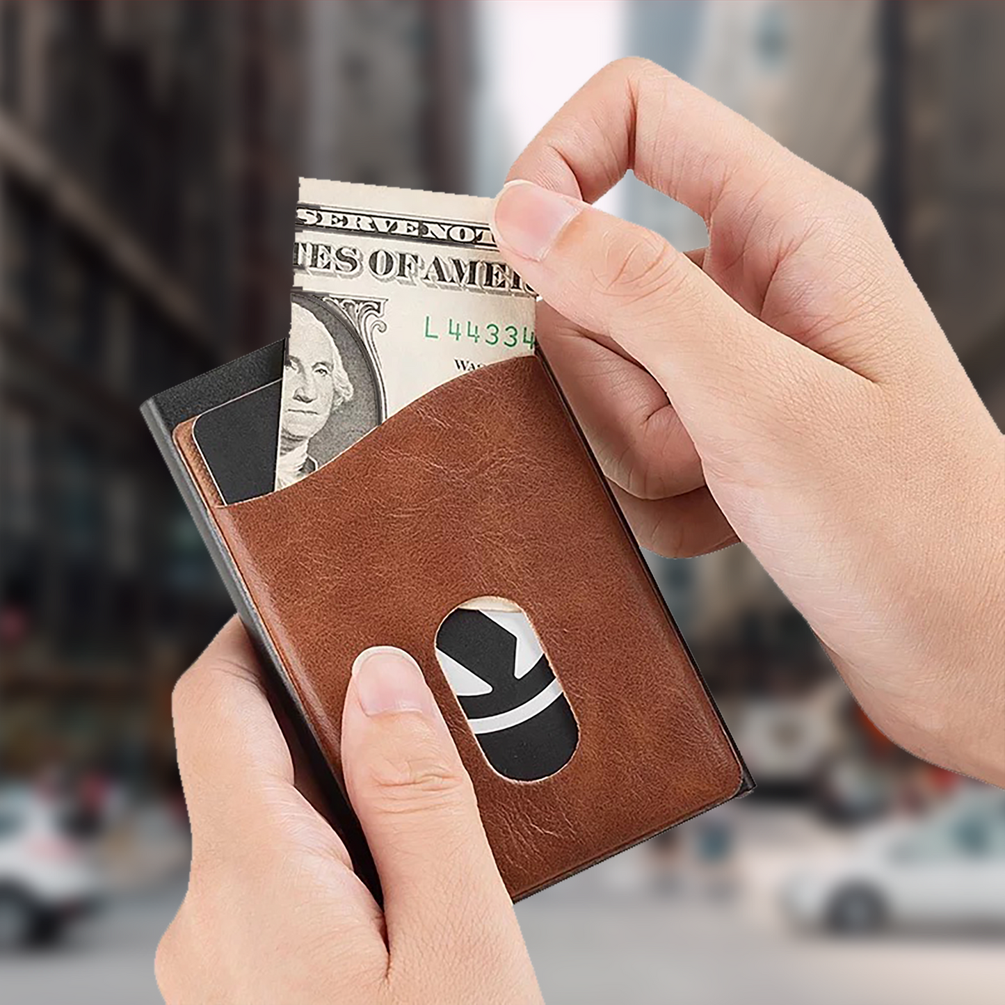 Porte-cartes dépliant en cuir | Portefeuille en cuir | Blocage RFID | Portefeuille minimaliste