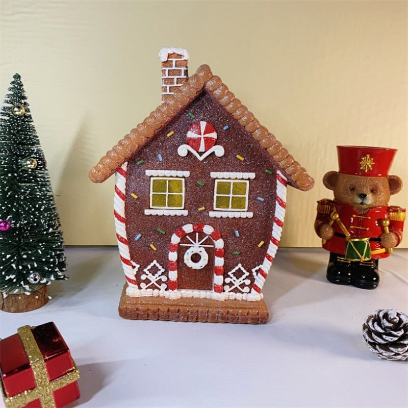 Christmas Gingerbread Man Decoration - Light-Up Holiday Resin Figurine