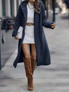 Manteau long élégant femme automne-hiver, veste en fausse fourrure pelucheuse, manteau Teddy chaud pour femme, pardessus femme.
