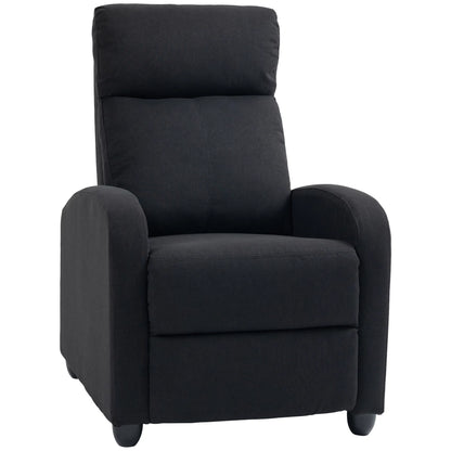Black Fabric Recliner Chair – Manual Home Theater & Living Room Reclining Sofa (United States & Canada Delivery Only)