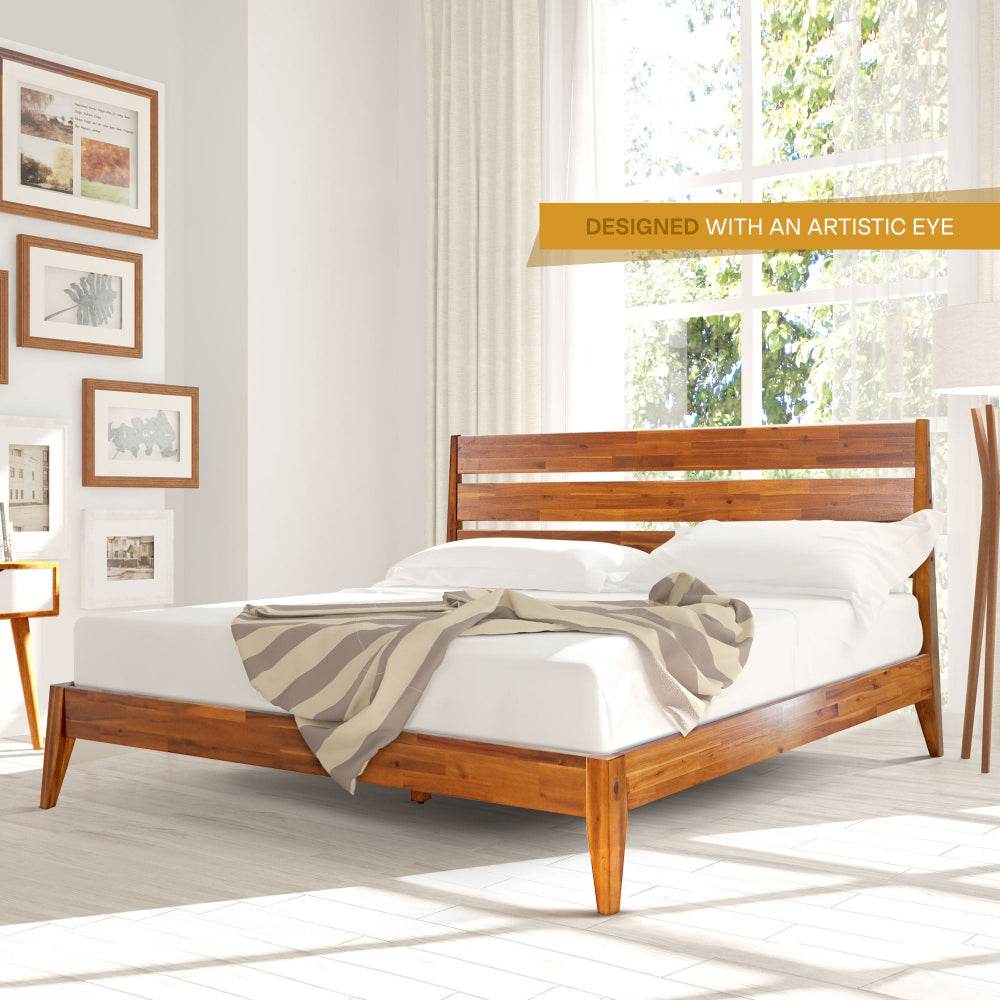 Cadre de lit plateforme en bois de luxe Emery