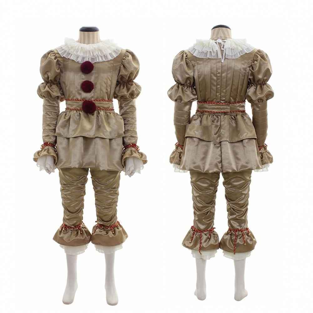 Ensemble de costume de clown pour femme – Tenue de bouffon pour fête d'Halloween avec accessoires