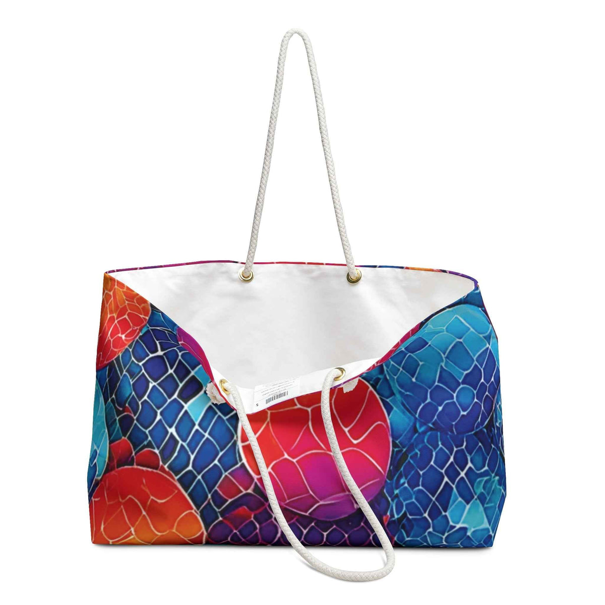 Sac de Week-end Bulles Mosaïque Vibrante | Grand Sac Cabas de Plage Coloré