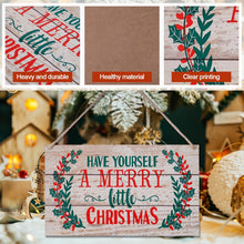 Merry Christmas Wooden Door Hanging Sign 11.8 × 7.1 in – Holiday Home & Office Decor (Canada Delivery Only)