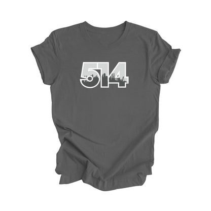 514 Montreal Quebec Canada Area Code City Skyline Gift - Unisex T-Shirt - Inspired X