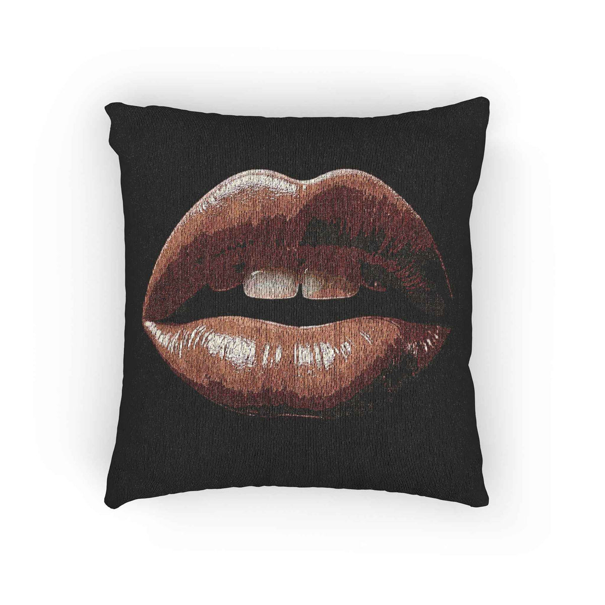 Coussin tissé Kiss Design | Coussin décoratif à imprimé lèvres