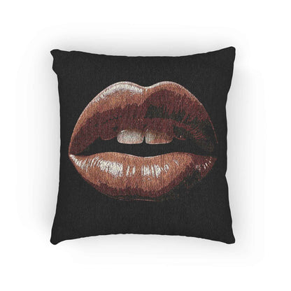 Coussin tissé Kiss Design | Coussin décoratif à imprimé lèvres