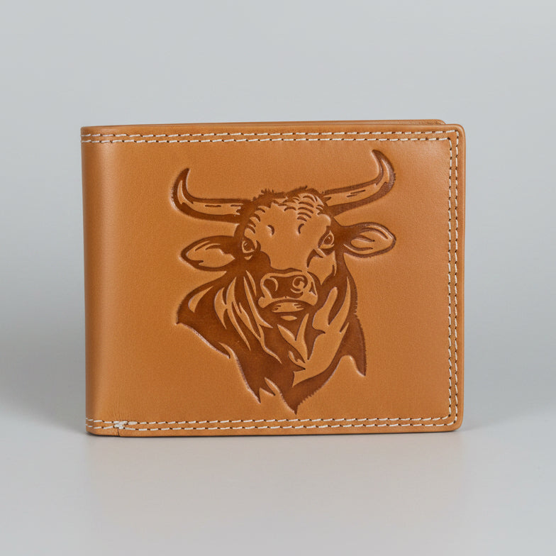 Portefeuille en cuir gaufré de bœuf pour homme