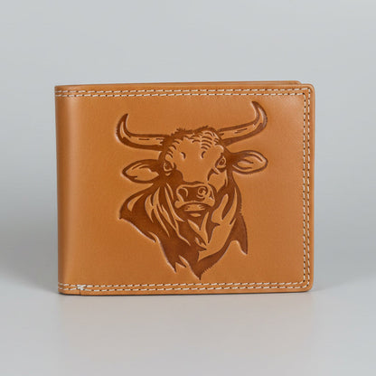 Portefeuille en cuir gaufré de bœuf pour homme