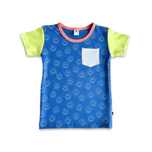 Baby/Kids' Bamboo Pocket T-Shirt | Blue Smilies