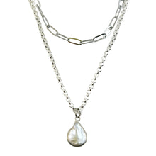 Collier double rang de perles Keshi