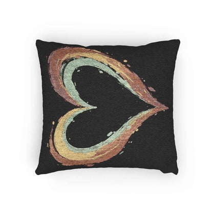 Oreiller cœur peint | Coussin décoratif tissé, coussin cœur bohème