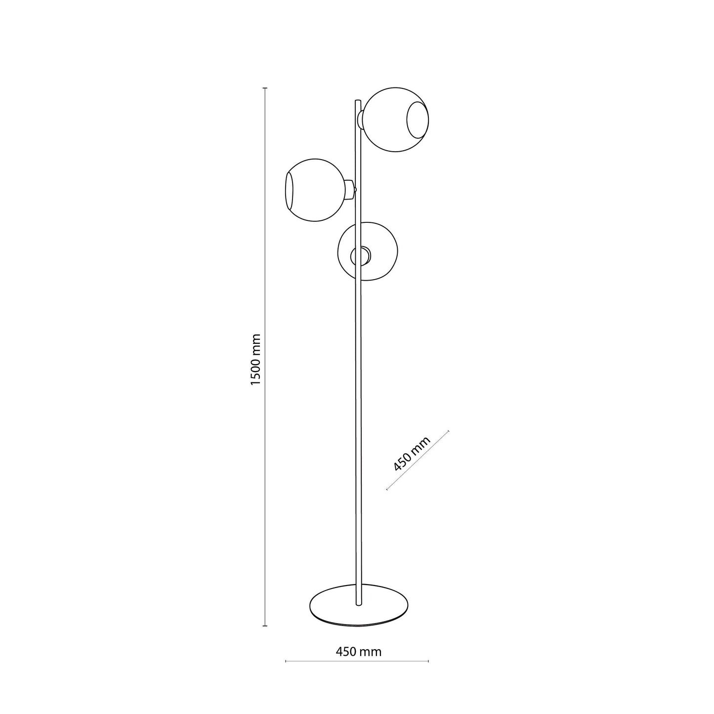 Lampadaire scandinave CUBUS Graphite pour salon, chambre et bureau – Éclairage moderne et minimaliste (Liquidation)