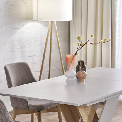 Lampadaire en bois et lin TOKYO pour salon et chambre