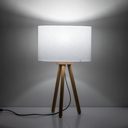 Lampe de table trépied en bois TOKYO pour chambre et table de chevet