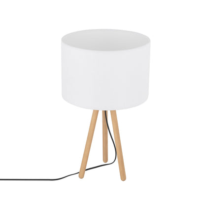 Lampe de table trépied en bois TOKYO pour chambre et table de chevet