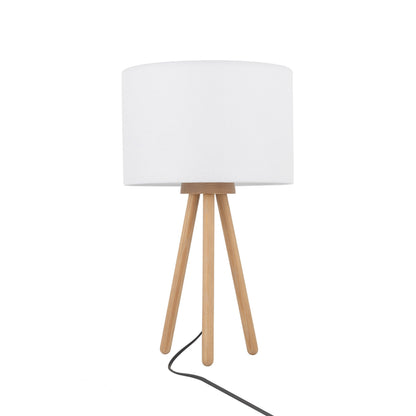 Lampe de table trépied en bois TOKYO pour chambre et table de chevet