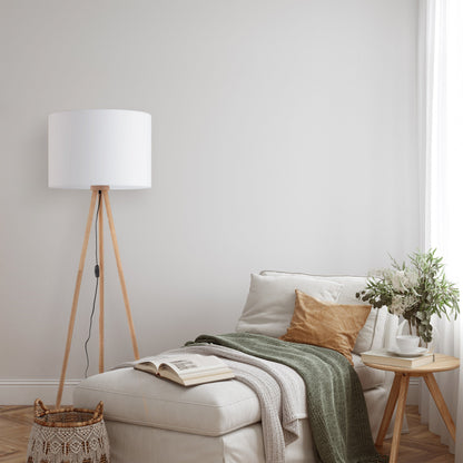 Lampadaire en bois et lin TOKYO pour salon et chambre