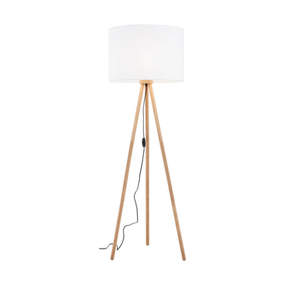 Lampadaire en bois et lin TOKYO pour salon et chambre
