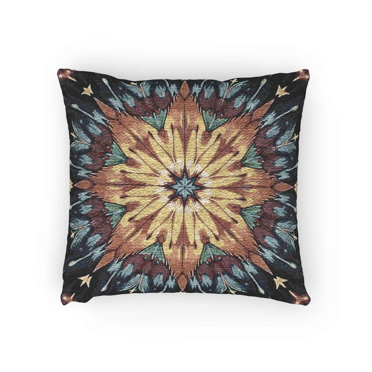 Oreiller tissé mandala étoile géométrique | Décoration Bohème, Style Kilim