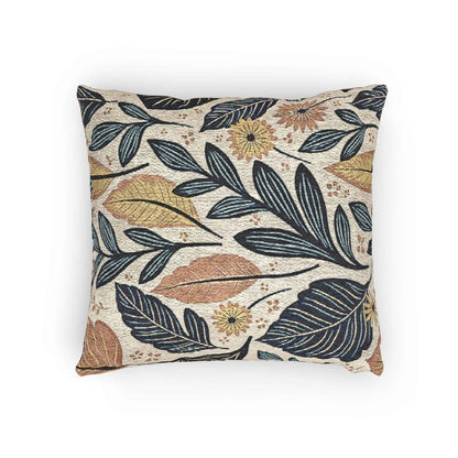Oreiller à motif de feuilles botaniques | Coussin décoratif à feuillage floral tissé