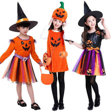 Déguisement de danse d'Halloween pour filles – Robe citrouille pour fête et spectacle d'enfants