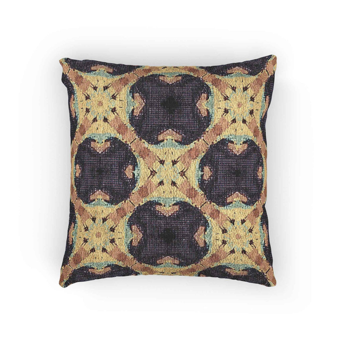 Oreiller tissé à motif mosaïque géométrique | Coussin décoratif à carreaux style bohème