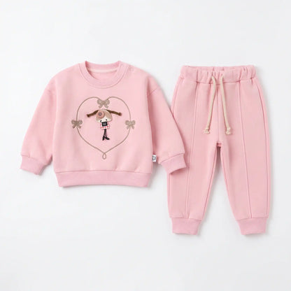 Ribbon Heart Cotton Joggers Set