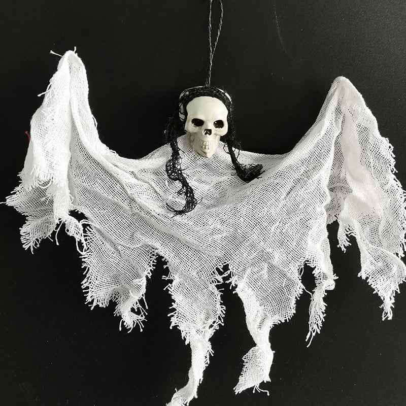 Décoration de crâne suspendu effrayant – Décoration de squelette fantôme d'Halloween pour intérieur et extérieur