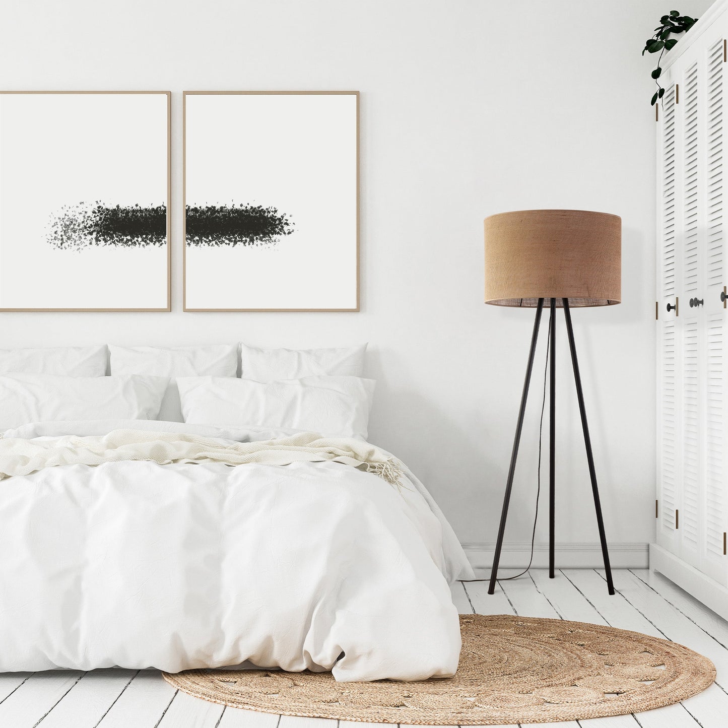 Lampadaire en JUTE Tressé Naturel pour Salon, Chambre et Coin Lecture – Éclairage Minimaliste Scandinave