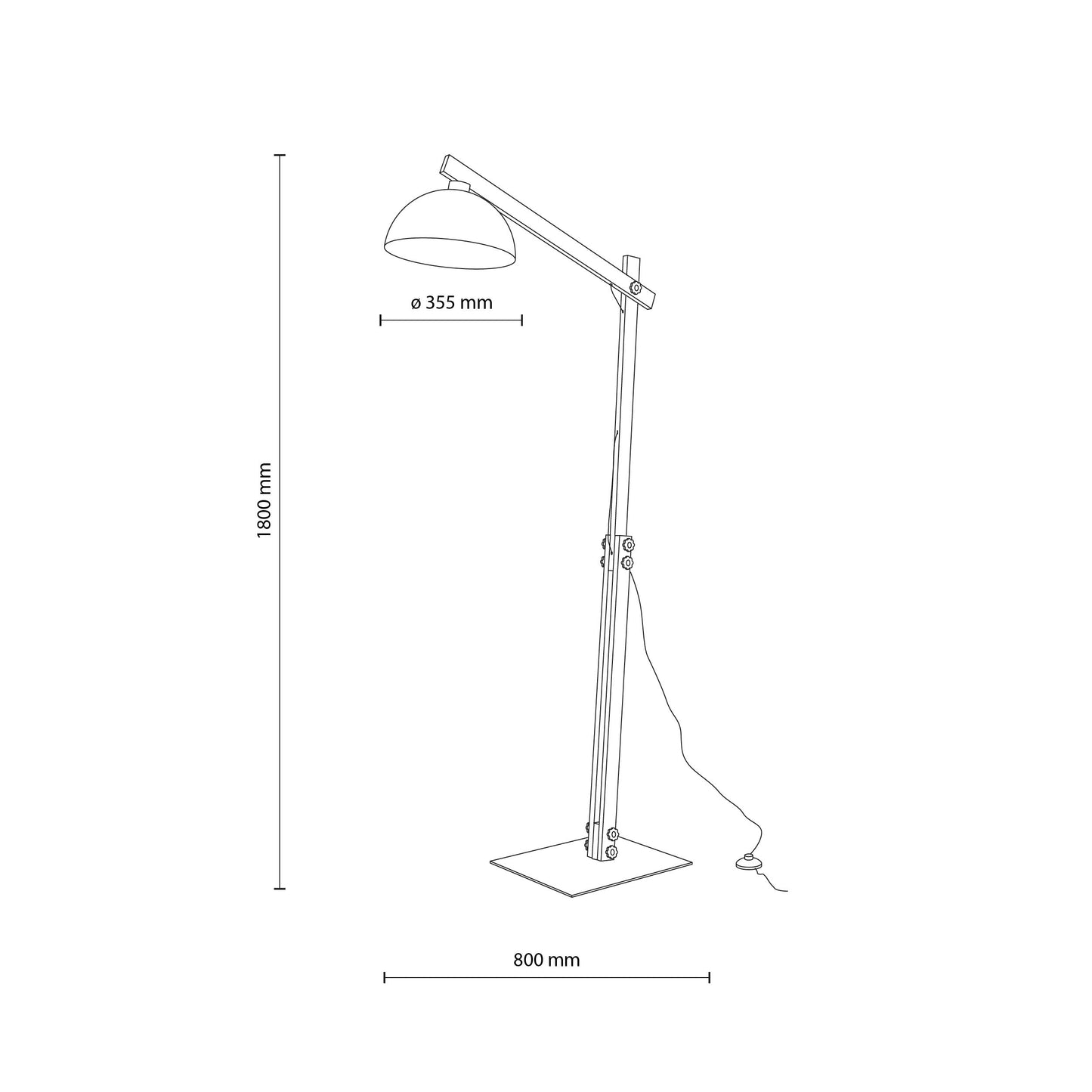 Lampadaire scandinave blanc OSLO pour salon et bureau (Liquidation)