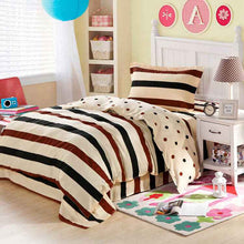 Parure de lit 3 pièces en coton à motif floral – Housse de couette et ensemble de draps à imprimé réactif motif dessin animé