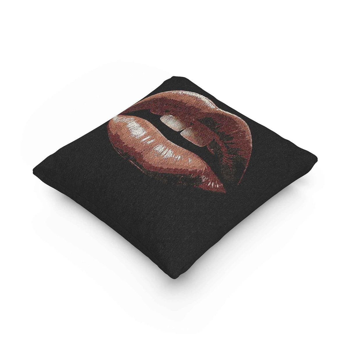 Coussin tissé Kiss Design | Coussin décoratif à imprimé lèvres