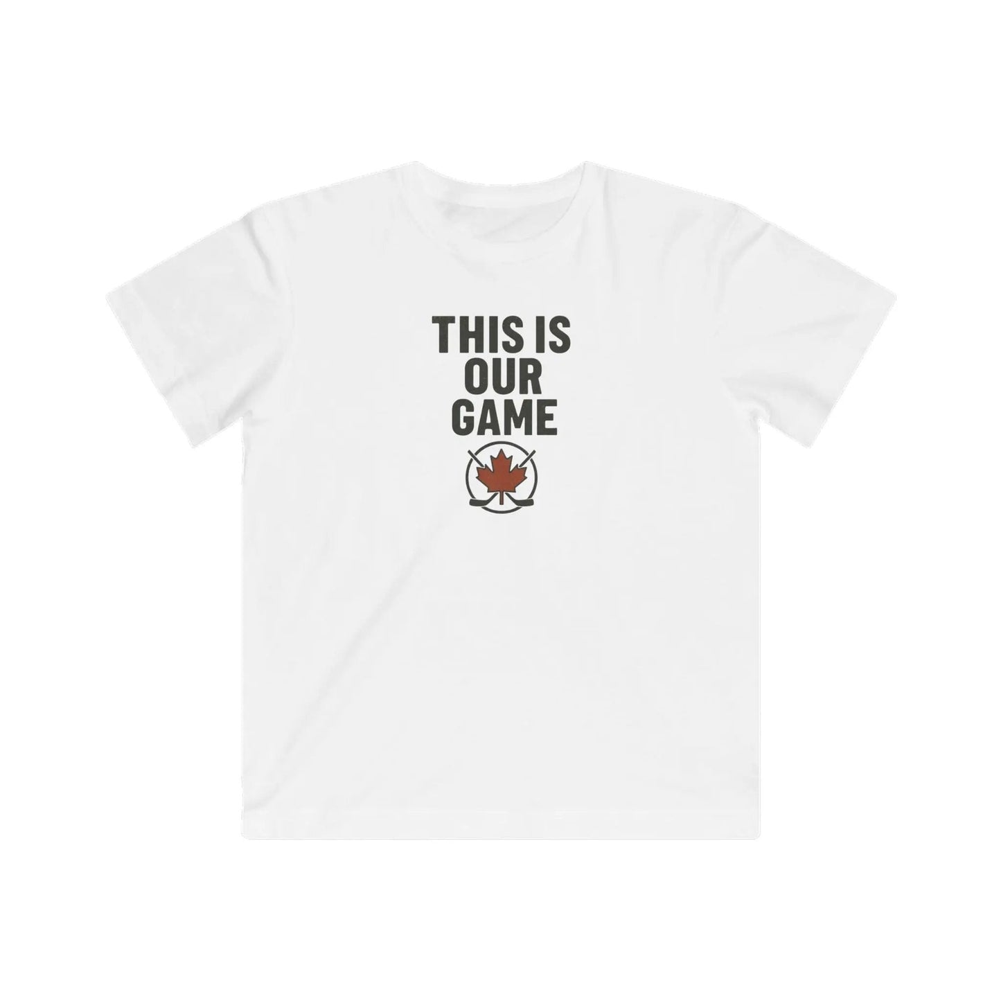 T-shirt jeune « C'est notre jeu » – Motif feuille d'érable canadienne