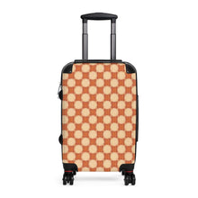 Retro Checkerboard Carry-On Suitcase — Vintage Orange Travel Luggage