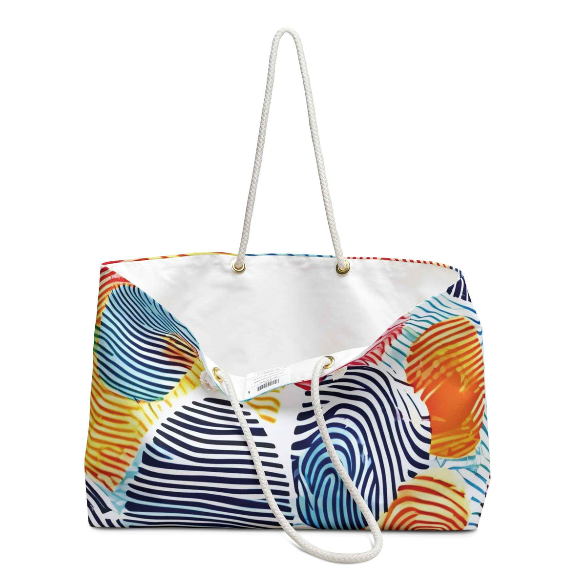 Sac de voyage Weekender à motif d'empreintes digitales colorées | Sac de plage arc-en-ciel | Sac de cabine pour mamans