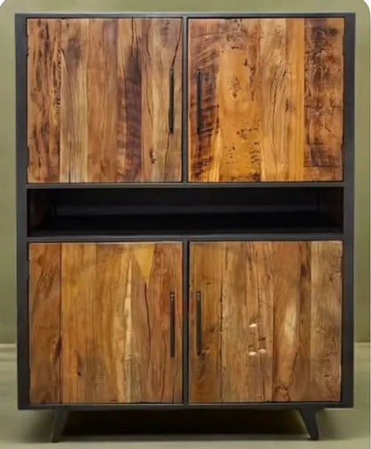 Meuble vaisselier de style scandinave en bois recyclé