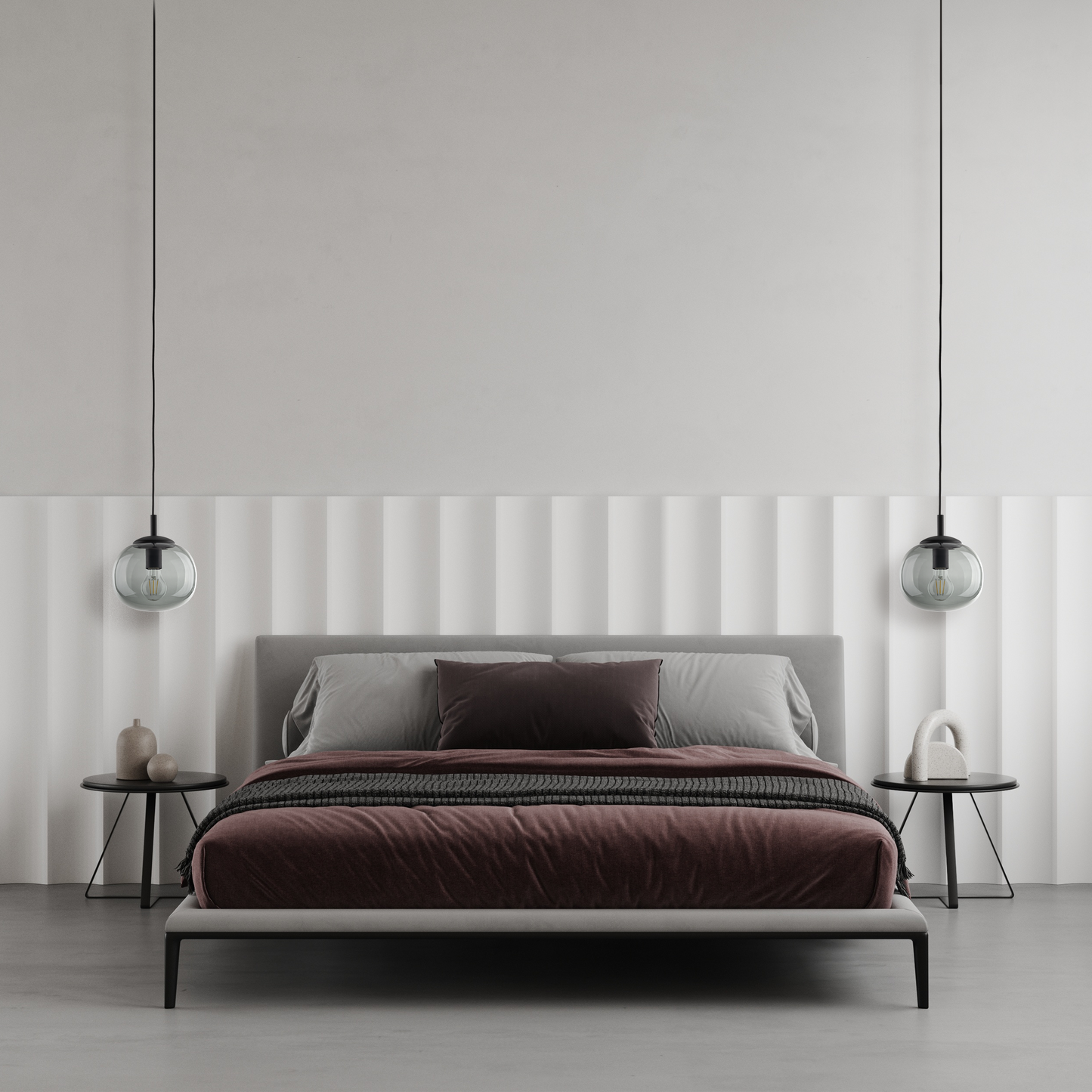 Suspension scandinave en verre et graphite VIBE pour îlot de cuisine et table à manger